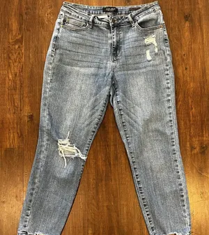 Judy Blue Slim Fit Jeans Women’s 15/32 Light Wash Denim High Rise Distressed thumbnail 1