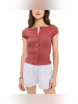 NWT Free People FP Intimately Most Wanted Cardi - Rust Terracotta - XS thumbnail 10