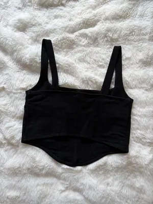 Garage Black Cropped Corset Top thumbnail 5