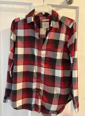 American Eagle Outfitters Ahh-mazingly Soft Flannel Classic Fit XS Red thumbnail 1