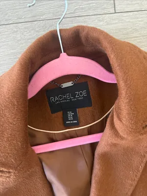 Rachel Zoe Double-Breasted Rust Brown Wool Pea Coat thumbnail 4