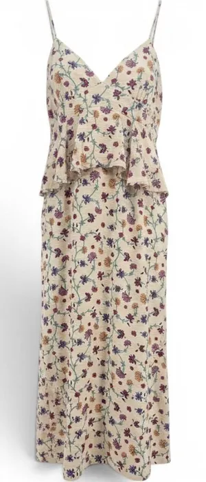 Future Collective Dress Womens 16 Jenny K Lopez Floral Ruffle Cream EUC thumbnail 1
