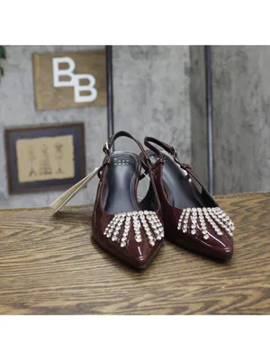 NWT A New Day Womens Serafina Heels Rhinestone 94661783 Burgundy Red 7.5M thumbnail 4
