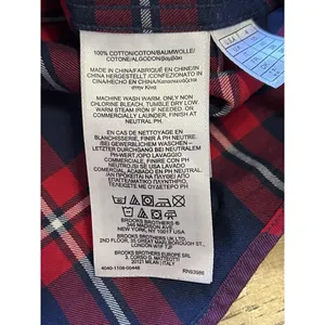 Brooks Brothers Red Fleece Button-down Shirt Women's Size 4 Red Plaid Ruffle‎ thumbnail 9