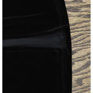 NWT Alex & Sophia Juniors High Rise Front Slit Wide Leg Velvet Pants Black S thumbnail 8