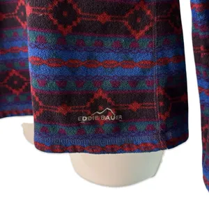 Eddie Bauer Blue Red Southwest Aztec 1/4 Zip Pullover Sweatshirt Fleece size M thumbnail 11
