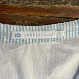 Southern Tide Evelyn Seersucker Tiered Blue & White Cotton Dress - Sz XS 💚🎀 thumbnail 12
