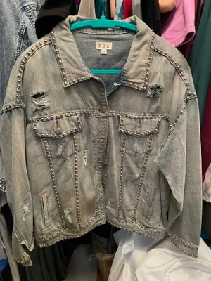 POL Distressed denim jacket vici thumbnail 1