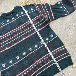 C&A Women’s Wool Blend Crewneck Sweater Grandpacore Cabin Multicolor Green L thumbnail 11