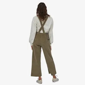 Patagonia Organic Cotton Women's Stand Up Cropped Corduroy Overalls Sage Khaki thumbnail 2