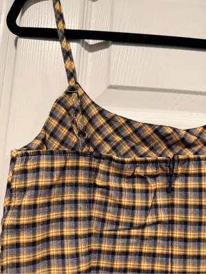 NWT Wild Fable Size S Navy Plaid Fitted Stretch Mini Dress Spaghetti Strap Y2K thumbnail 6