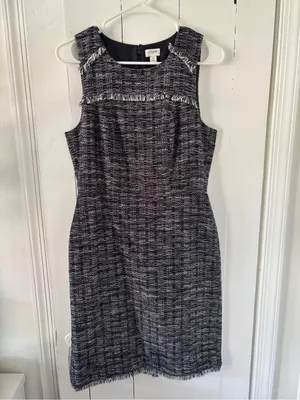 J. Crew Tweed Fringe Sheath Dress Size 4 thumbnail 10