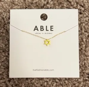 Able Star of David Gold Charm Necklace thumbnail 1