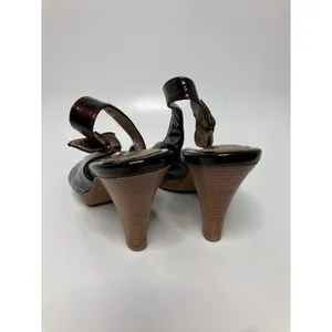 Sofft Slingback Heels Womens 9.5M Burgundy Excellent Patent Leather Open Toe thumbnail 4