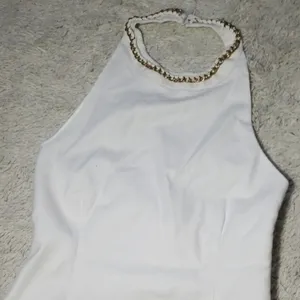 Zara halter top chain neck fitted dress sz Small thumbnail 5