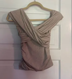 Abercrombie Sleeveless Cross-Front Beige Modal Shirt thumbnail 1
