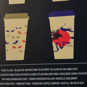 🎃NEW👻Starbucks 2022 Fall Halloween Box of 6 Glow in the Dark Reusable Hot Cups thumbnail 4