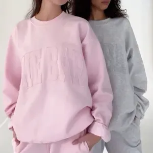The Bar | SOLD OUT‎ Varsity Crewneck Cotton Sweatshirt in Blush / Pink thumbnail 2