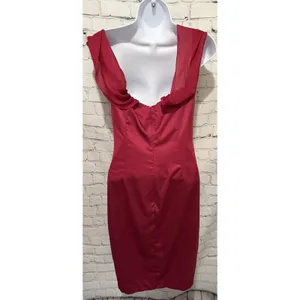 Oh Polly Satin Corset Mini Dress in a Rich Pink size 6 thumbnail 4