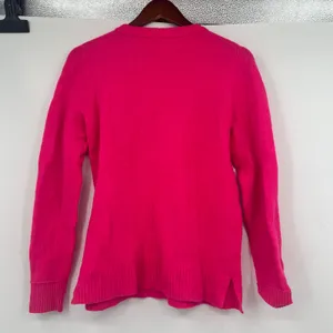 J. Crew hot pink Crewneck sweater extra-soft yarn wool style BB083 preppy small thumbnail 4