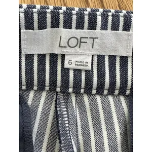 LOFT Women's Blue/White Striped The Riviera Slim Ankle Pants -6 thumbnail 5