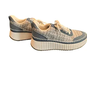 Universal Threads Woven Platform Sneakers Blue Cream Tweed Women's Size 9 in EUC thumbnail 7