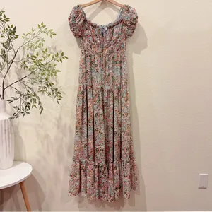 ASTR Roseline Maxi Dress in Blue Pink Multi Size Small NWT thumbnail 3