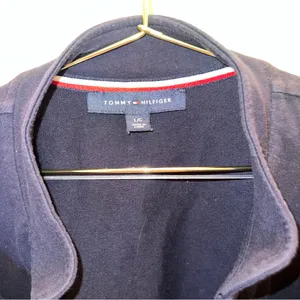 Tommy Hilfiger Navy Zip Front Jacket Gold Logo Details Size L‎ thumbnail 6
