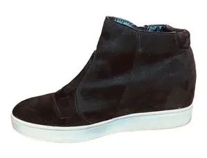 Serra Hidden Wedge Sneaker Women‎ Size 10 Black Faux Suede Zip Bootie Platform thumbnail 1