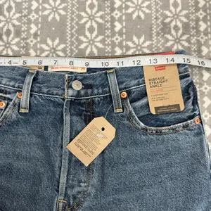 NWT Levi's Ribcage Straight‎ Ankle Jean Super HighRise Distressed Blue 29 x 27 thumbnail 10