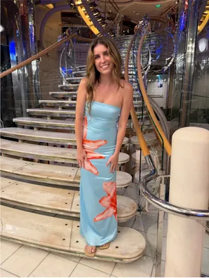 Revolve More To Come Lyza Strapless Maxi Dress in Blue Floral thumbnail 3