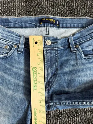 Levis 524 Too Superlow Jeans Juniors size 9 Boot Stretch Faded Blue Low Rise thumbnail 3