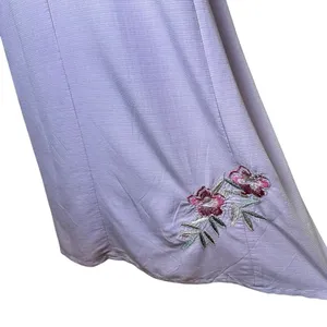 Vintage CLC Pastel‎ Lavender Purple Floral Embroidered Beaded Relaxed Maxi Dress thumbnail 7