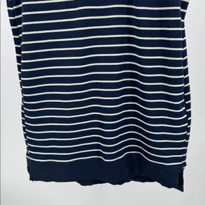 Entro Navy and White Striped Mini Dress sleeveless ribbed coastal nautical M thumbnail 4