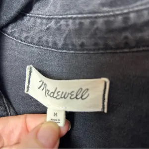 Madewell Denim Button Up Shirt in Lunar Wash Ash Black thumbnail 5