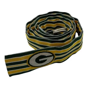 Vintage 1980s Green Bay Packers Web Belt – Size L – 43.5” – Striped G Logo thumbnail 6