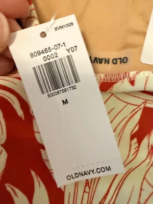 NWT Old Navy Tropical One Piece Swimsuit Medium Orange White Palm Print Resort thumbnail 5