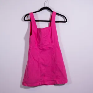 Alice + Olivia Ramsey Square Neckline Cotton Stretch Aline Mini Dress Candy Pink thumbnail 1