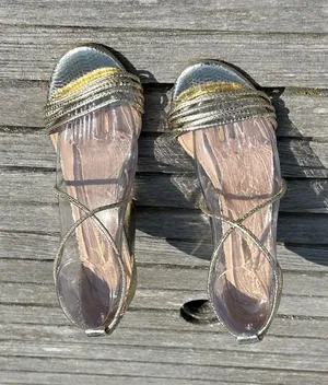 Fashion to Fiqure Belinda Gold Metallic Dress‎ heel sandals women 8 thumbnail 1