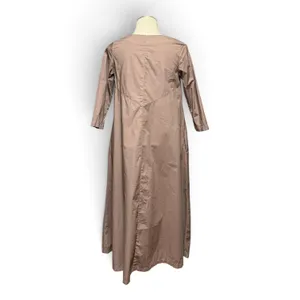 Neirami Made in Italy Cotton Poplin 3/4 Sleeve Midi Dress Tortora Brown Small thumbnail 4