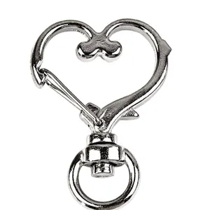 *30off3* Football 🏈 Keychain includes Heart Shape Silver Medal Spring Snap Clip. thumbnail 1