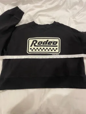 Rodeo Hippie Rodeo Racer Cropped Sweatshirt Black Size XL thumbnail 5