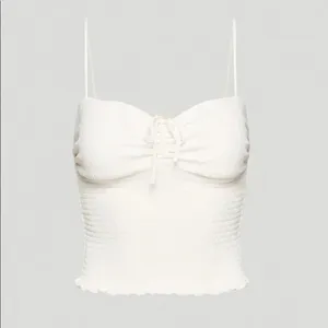 Aritzia Wilfred Ballet Camisole Top White Shirred Smocked Chiffon‎ Size XS Tank thumbnail 2