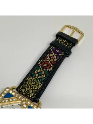 Vintage Cassant gold tone women’s watch 29mm quartz rhinestones running thumbnail 4