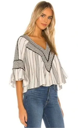 Free People Runnin On A Dream Top Ivory Size M Boho Neutral thumbnail 1
