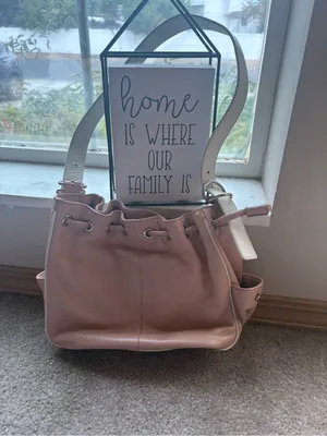 Kenneth Cole Pink Leather Slouchy Bucket Bag Y2K 2000s Revival thumbnail 3