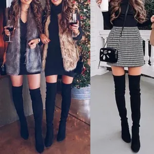 Luxe Black Vegan Suede lace up Over the Knee Boots size 7.5 thumbnail 7