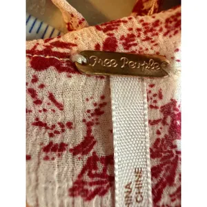 Free People Mini Dress These Dreams L Red Tea Floral Pleated Ruffle Cottagecore thumbnail 13