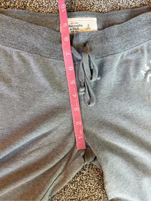 Abercrombie & Fitch Gray Wide Leg Sweatpants Logo Lounge Pants M thumbnail 8