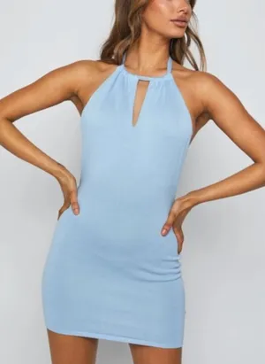 Beginning Boutique Mini Halter Dress thumbnail 1